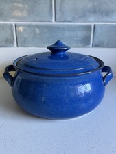 DENBY IMPERIAL BLUE 8 "LIDDED CASSEROLE DISH  OVEN TO  TABLEWARE.STONEWARE.