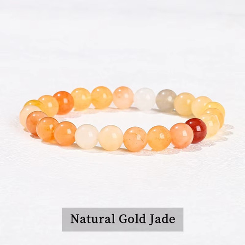 Natural stone beads bracelet - natural,