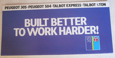 1983 PEUGEOT TALBOT VANS BROCHURE. 6 PAGES. EXPRESS, HALF TON, 504 PICK-UP, 305.