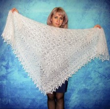 White Russian Orenburg shawl,Goat wool wrap,Bridal cape,Kerchief,Cover up,Stole