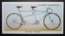 RACING TANDEM BICYCLE   Vintage 1939 Illustrated Card  FE27