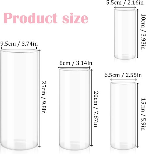 Set clear glass cylinder - set,