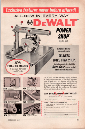 Dewalt power shop model 925 - model,