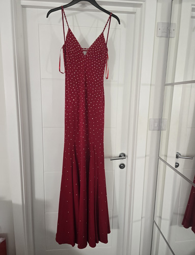 Jovani red neck rhinestone - jovani,