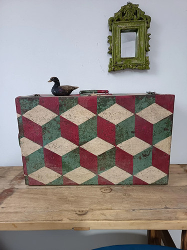 Vintage trunk hand painted