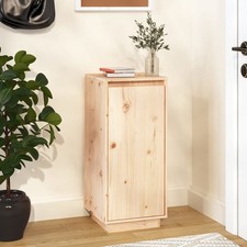 Shoe Cabinet Solid Pinewood Natural 35x35x80 cm Compact Hall Storage Eco Finish