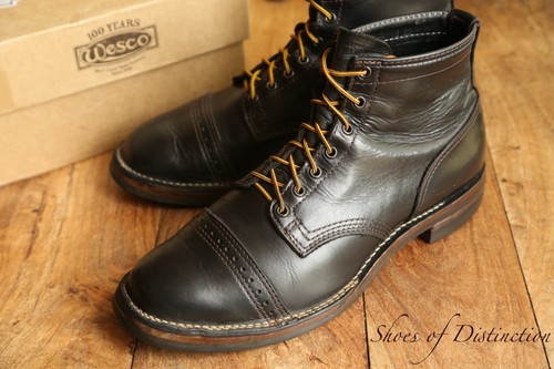 Wesco black leather derby - black,