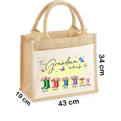 Personalised jute tote bag - personalised,