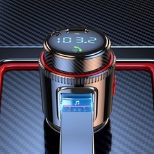 Bluetooth 5.4 Car Wireless FM Transmitter Adapter USB QC3.0 Charger Hands-Free