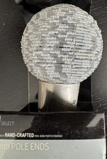 B&Q Curtain Pole Ends 35mm Hand Crafted silver effect 