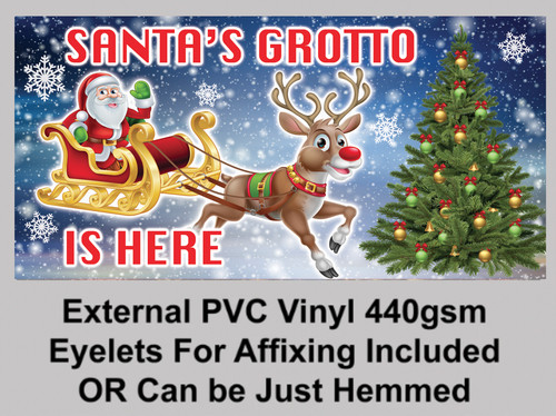 Santas grotto advert - santas, sign