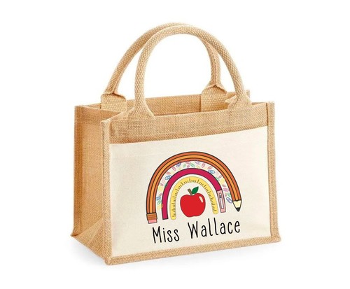 Personalised teacher jute bag - teacher,