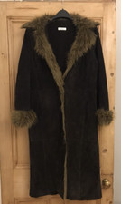 Penny Lane Afghan Real Suede Faux Fur 1990s Coat by Yessica at C&A