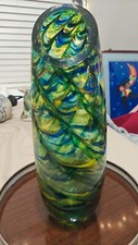 Beautiful Unity In Glass Lee Ware Signed Aria Vase blown Glass & Crystal