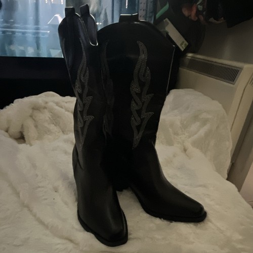 Ladies black faux leather - faux,