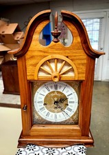 Stunning Hermle 8 Day Westminster Chime Clock Wagon Wheel Excellent 340-020