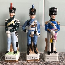 Three Vintage Painted Porcelain Napoleonic Soldiers, approx. 6" high