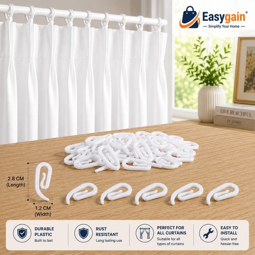 Decorail curtain hooks white - decorail,