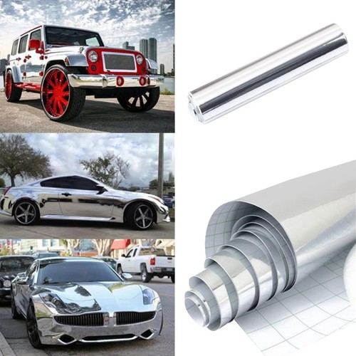 Silver mirror vinyl wrap film - silver,
