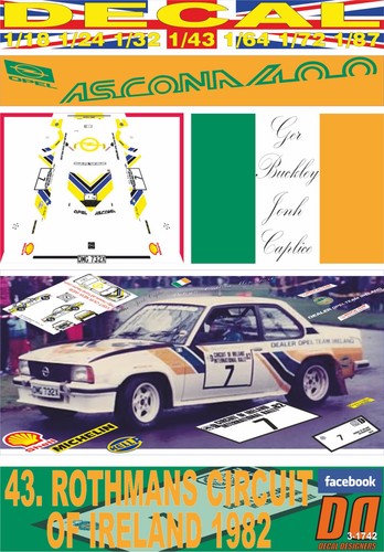 Decal opel ascona - decal, g