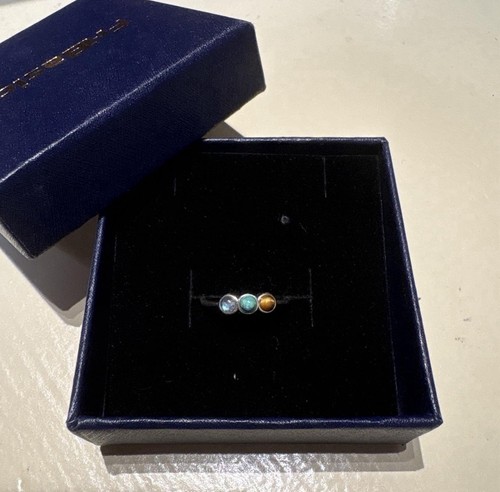 Sterling silver multi stone - silver,