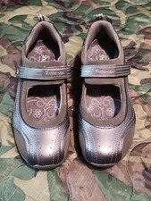 Sketchers Shape-Ups Grey Mary Jane Straps Babydoll Toning Shoes Walk Woman 9.5