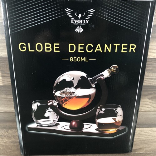 Evofly whiskey decanter globe - decanter,