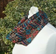 Cowl/snood Liberty Wool Collier Campbell blue rust teal brown black flowers