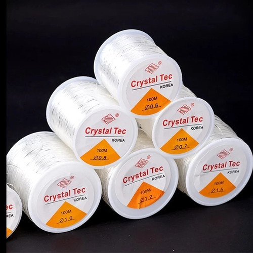 100m elastic crystal beading - elastic,