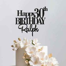 Personalised Happy Birthday Cake Topper Any Age Any Name 16 18th 21st 30th 50th
