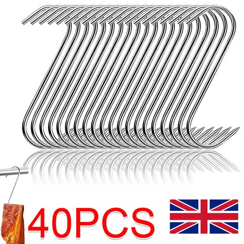 40x stainless steel hooks - s,