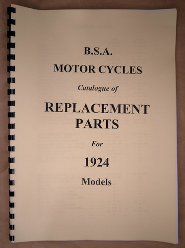 Bsa parts book for all - for, 1924
