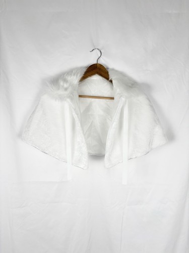 White faux fur - fur, cape