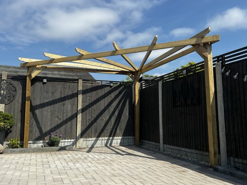 Corner pergola wooden - corner,