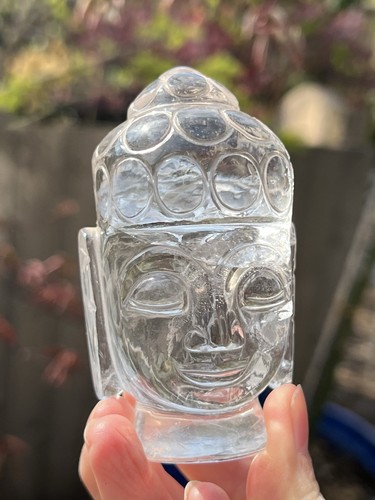 Clear quartz large buddha - buddha, head