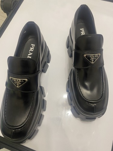 Prada black leather - black, shoes