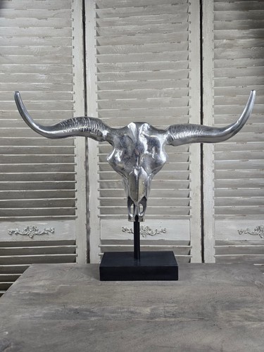 Bison skull silver stand - bison,