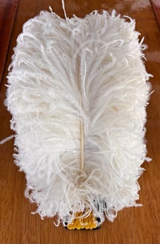 White ostrich feather plume - white,
