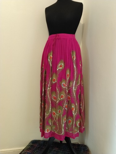 Long peacock print - , skirt