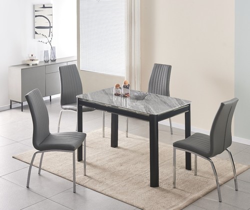 Dining table set grey marble - table,
