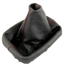 SEAT IBIZA MK3 2002-2008 RED STITCH BLACK LEATHER GEAR STICK KNOB COVER GAITER