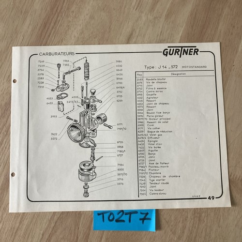Gurtner carburetor j14 572 - gurtner,