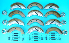 Triple Axle Set of Brake Shoes & HUB NUTS for LM166G / Tri Ifor Williams Trailer