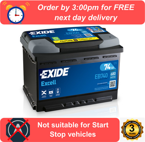 Eb740 exide excell car battery - exide,