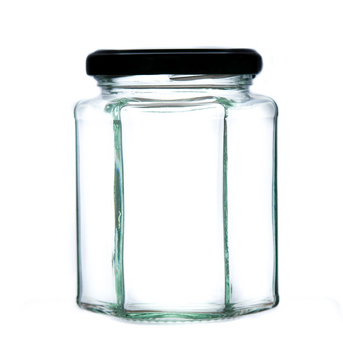 Hexagonal glass jam jars - jam,