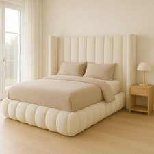 Wingback Chunky Cloud Bed With/Without Gas Lift Storage - Teddy Boucle Fabric!!!