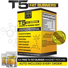 T5 FAT BURNERS + 5 FREE T5 FAT BURNER PATCHES! STRONG LEGAL DIET/SLIMMING PILLS 