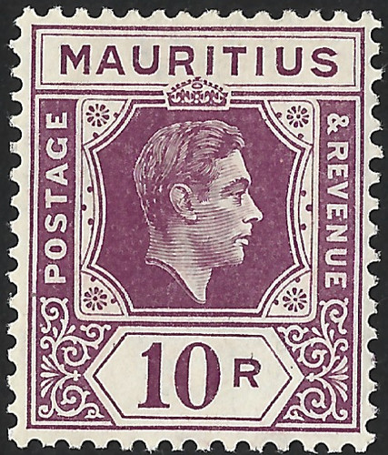 Mauritius 1938 kgvi 10r - mauritius, 1938-49