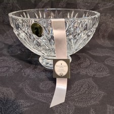 Waterford Seahorse Pattern Cut Lead Crystal Bowl - 6" Round Clear Glass Footed