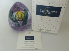 Boxed Ltd Ed Caithness "Amber Gambler" Paperweight(79/750) Philip Chaplain - 4"